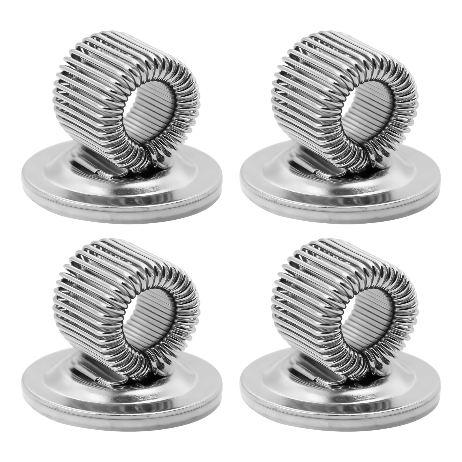 4 Pcs Self Adhesive Pen Holder, Pen Holder for wall Stainless Steel Adjustable Spring Loop Clips Desk Whiteboard Refrigerator Bulletin Board Car Dashboard Compatible with Pens Pencils Markers Silver