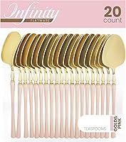 Vista 16 de PlasticPro 20 tenedores de plástico dorado y negro, de alta calidad, resistentes, desechables, elegantes, cubiertos de dos tonos para fiesta