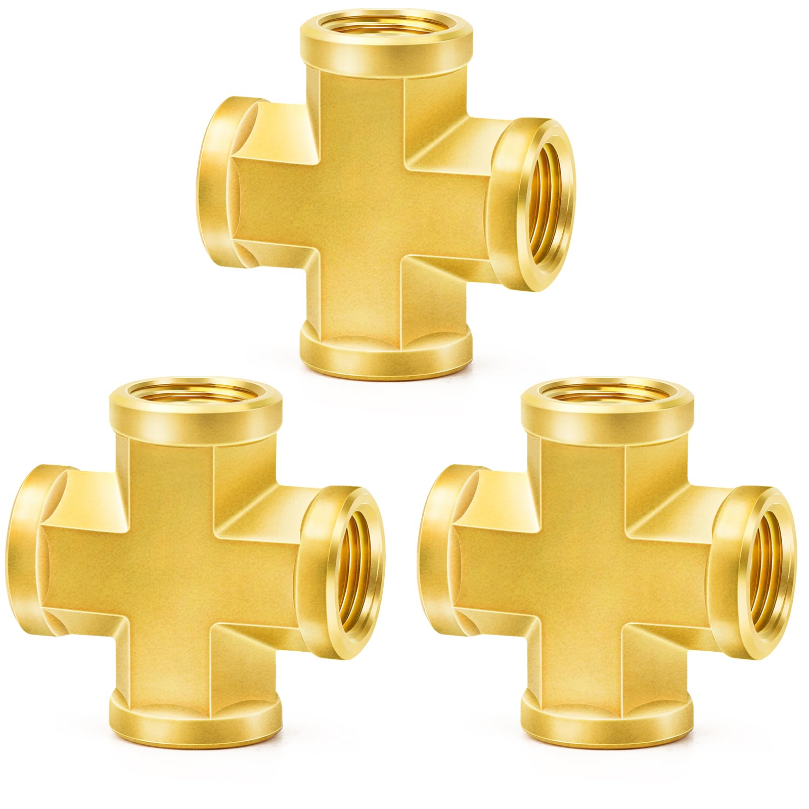 Raccord laiton 4 voies ChillWaves 6,35 mm NPT lot de 3 pièces