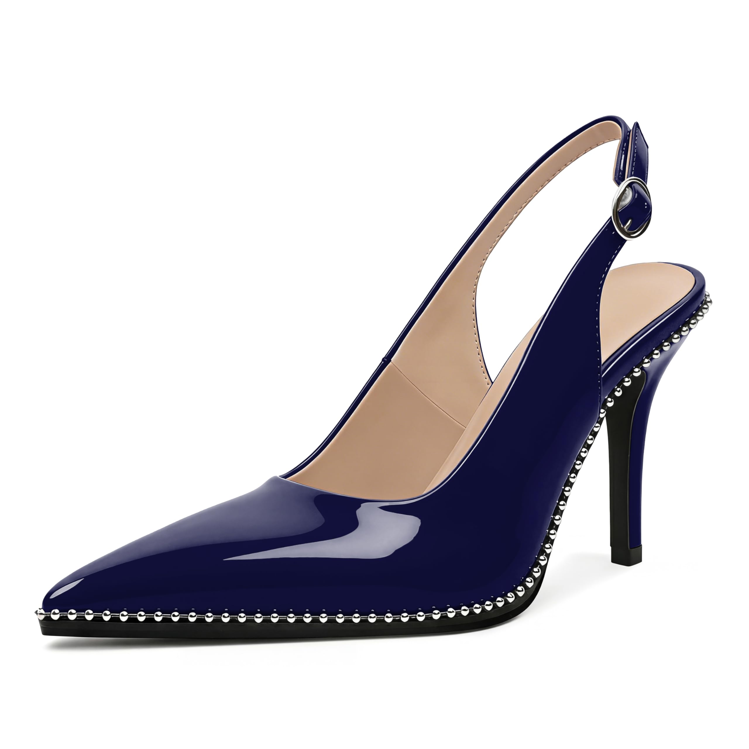 Zamikoo Women Beaded Pumps High Heel Slingback