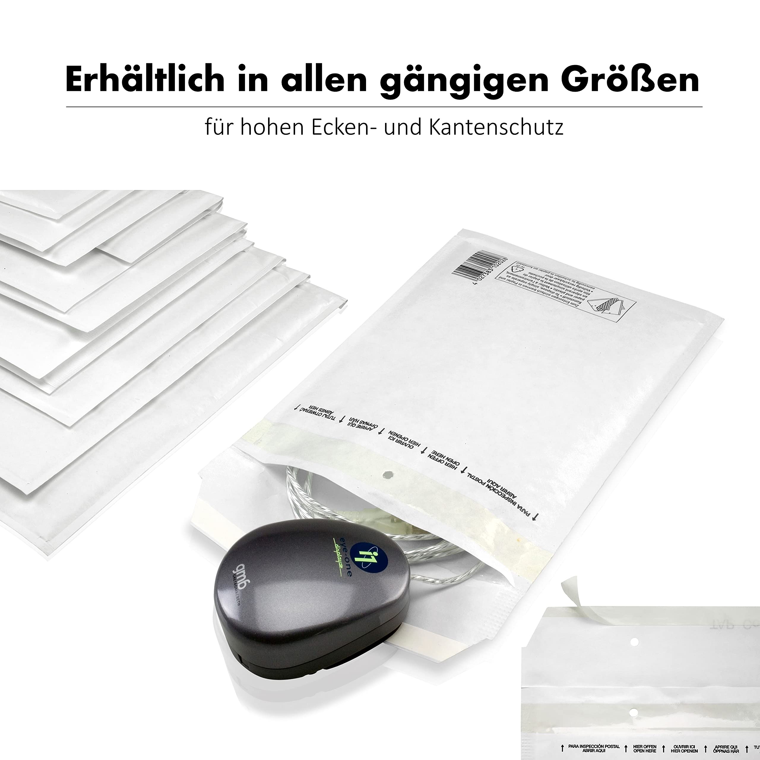 200 Stück Luftpolstertaschen A4 250 x 350 mm Gr.7 (G) weiß selbstklebend - Kraftpapier Luftpolsterumschläge mit Luftpolsterfolie - Luftpolster Versandtaschen für Bücher & Warensendung
