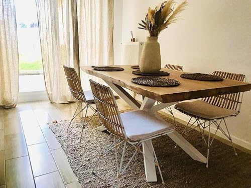 Miniatura 5 de Base de mesa moderna dorada de 30 pulgadas con ventosas, base de escritorio para mármol, vidrio, parte superior de madera, juego de 4 patas de