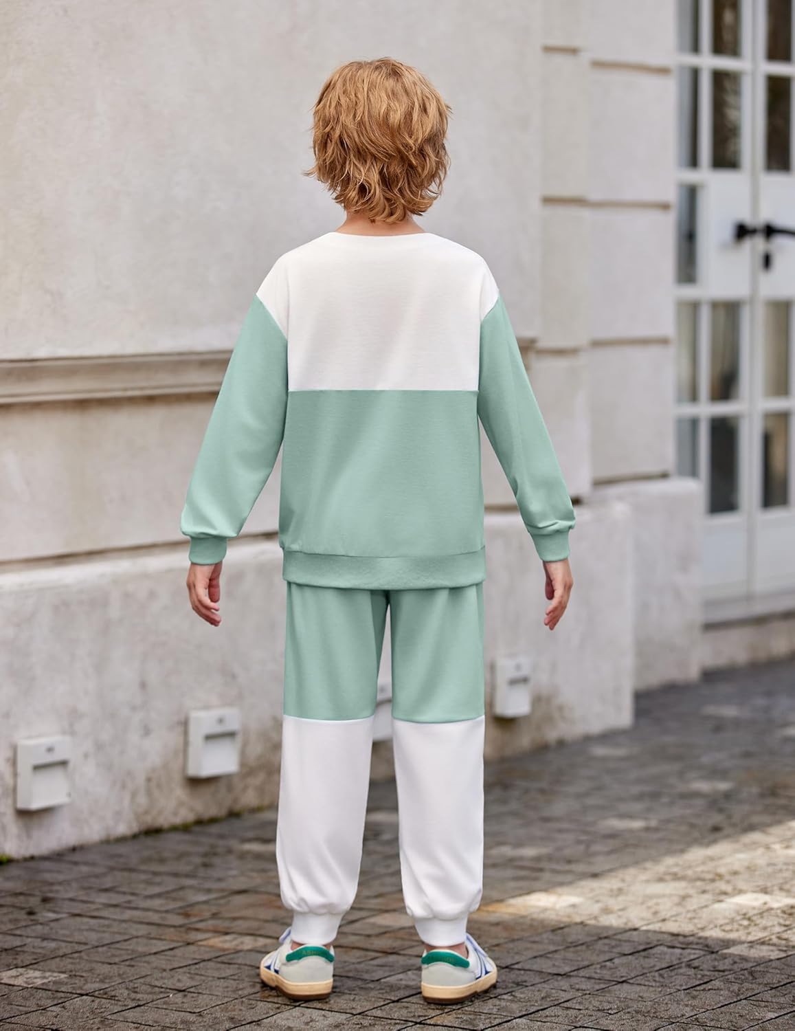 Arshiner Boys Sweatsuit Long Sleeve Crewneck Sweatshirt and Pants Fall Winter Tracksuit Set 2-10Y - Image 4