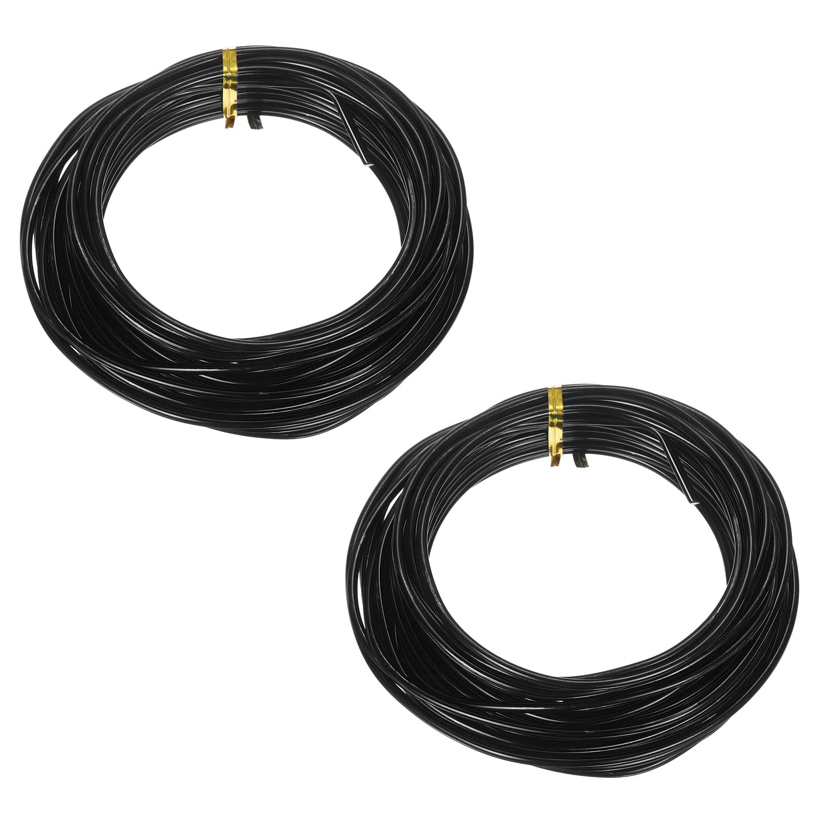 sourcing map 2 Roll Bonsai Wire 3mm Each Roll 32.8ft (10m) Anodized Aluminum Bonsai Wire for Gardening Tree Branch Fixing DIY Crafting, Black