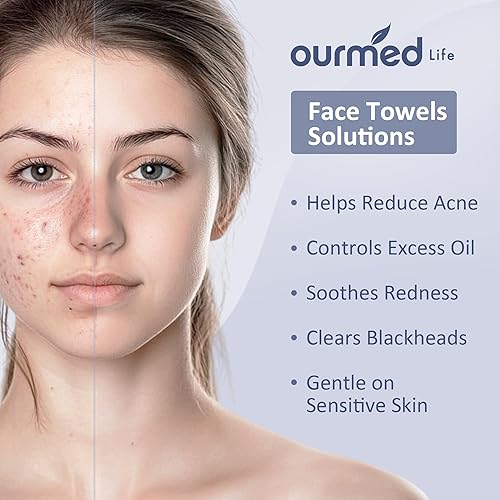 Miniatura 3 de Ourmed Life Toallas faciales  Paños biodegradables desechables versátiles para pieles sensibles  Toalla facial sin pelusa para limpieza, cuidado de