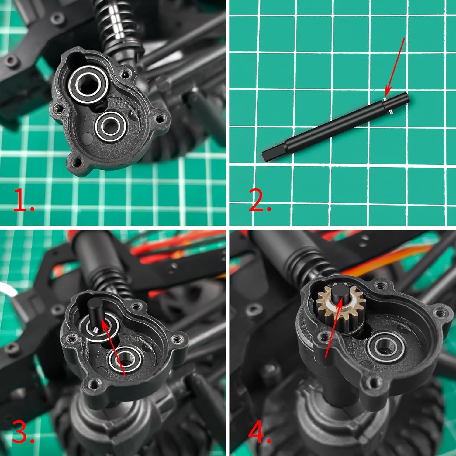 RCLIONS Steel Drive Shaft CVD Front&Rear Dogbone Joint for 1/18th Redcat Ascent RC Crawler Car Upgrades Parts