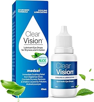 medzzi Clear Vision Eye Drop | Ayurvedic Formula | Daily Use Eye drops with Aloe Vera, Rose Water, Honey, Neem & Tulsi | 10ml
