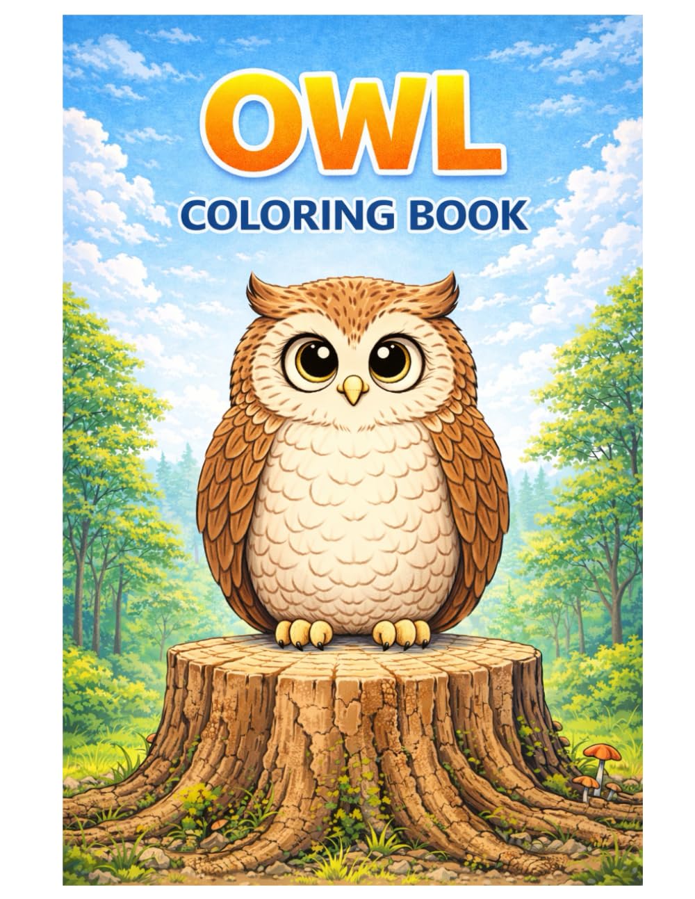 Owl Coloring Book: Cute Forest Owls, Woodland Animals and Easy Nature Designs – A Fun Coloring Book for Kids Ages 4–8