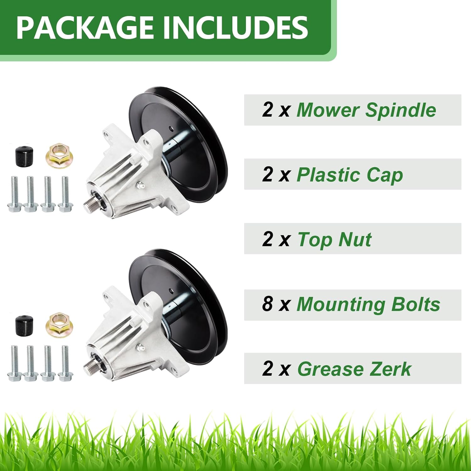 918-06977A Spindle Assembly Fit for 46" Deck Cub Ca det XT1-LT46 XT2-LX46 Craftsman T8200 T8600 T3100 T225 T240 Troy Bi lt Super Bronco 46 TB2246 Mower Replaces 618-06977 918-06977 618-06977A (2 Pack)