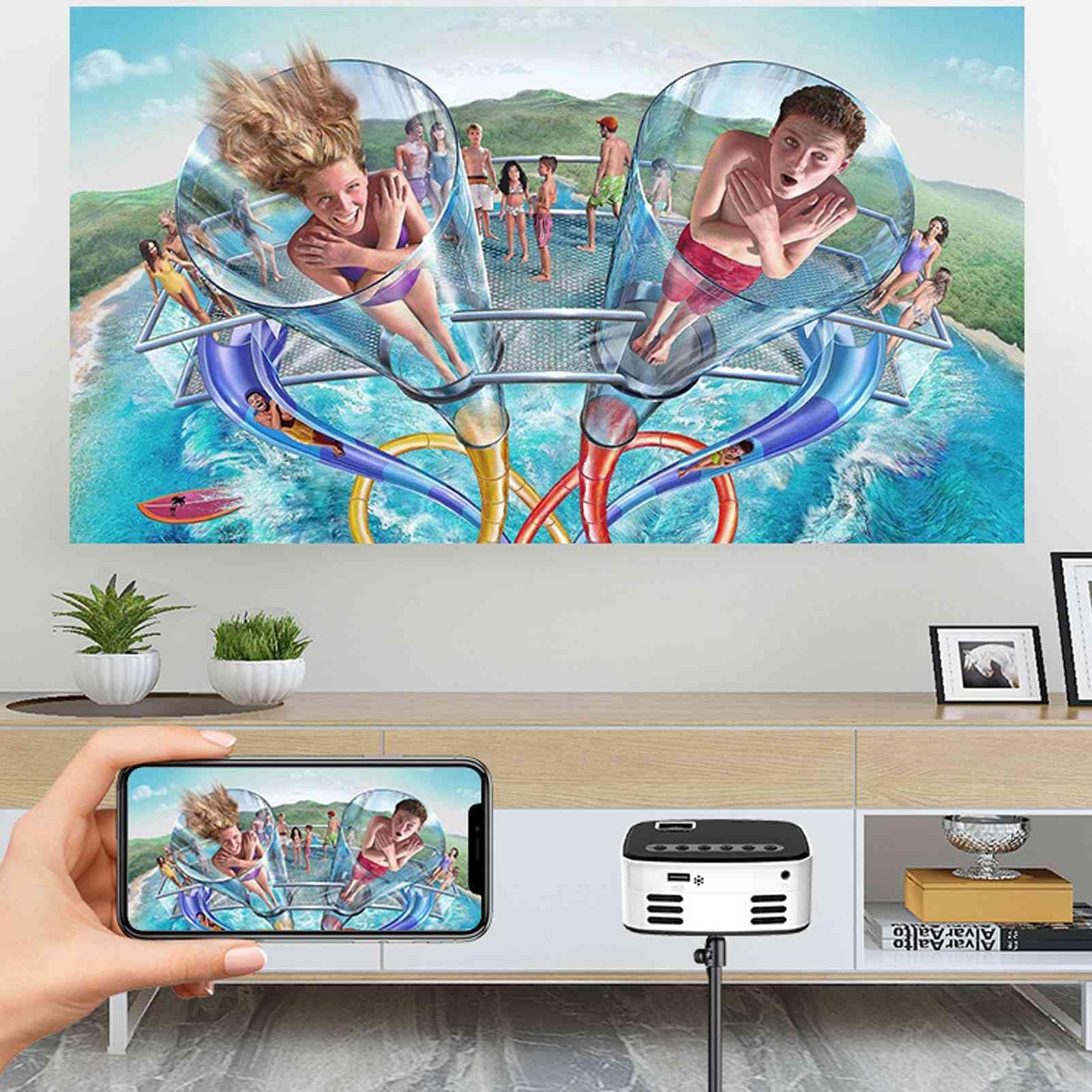 Mini Proiettore, Proiettore da Esterno per Film HD 500LM Nativo 1080P, Mini Proiettore Portatile Video per Laptop Tablet Switch, Regali per Bambini