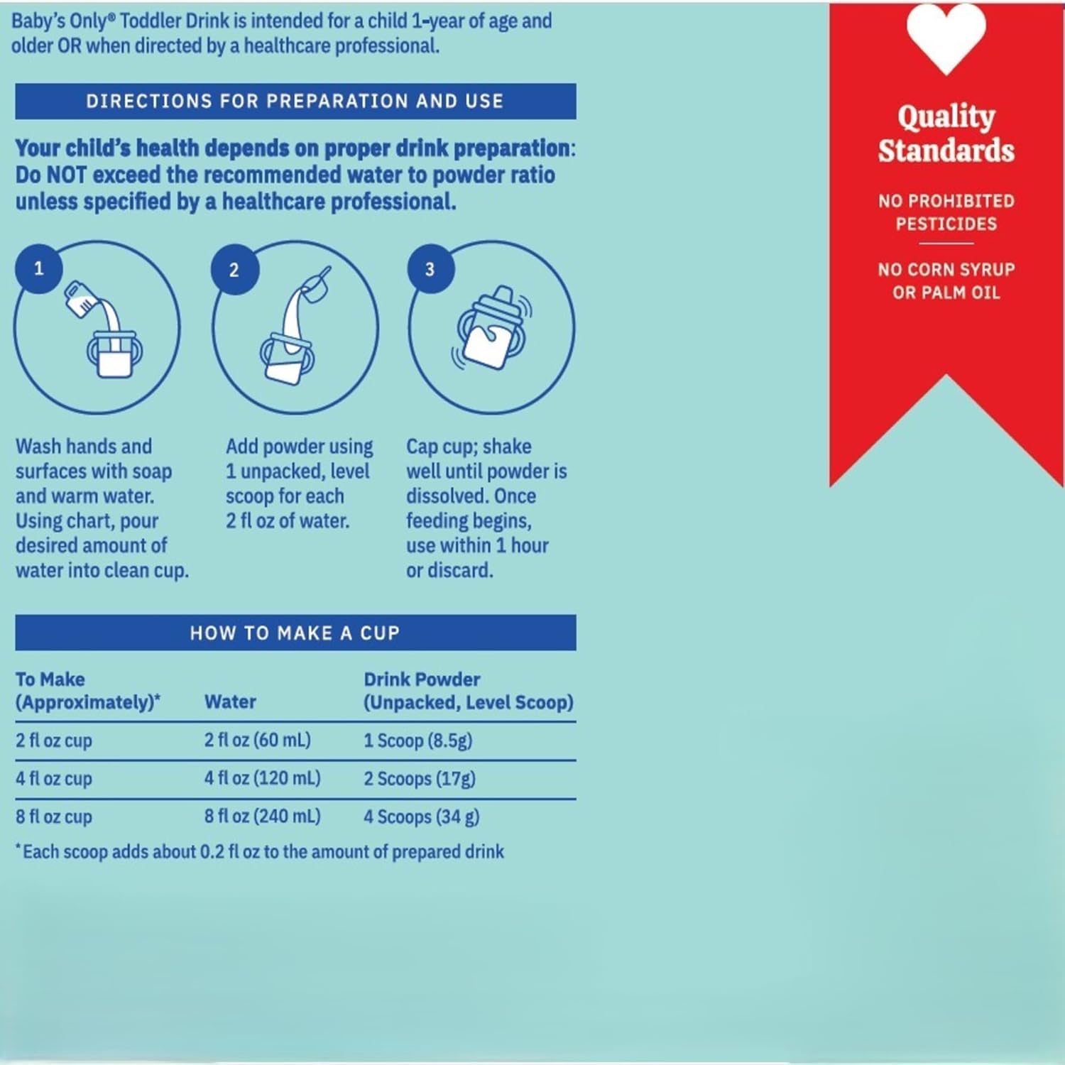 Baby’s Only Toddler Nutritional Drink, Toddler Formula for Kids 1-3 Years, Made with 27 Vitamins & Minerals for Growth & Immune Support, 21 oz – 1 Pack
