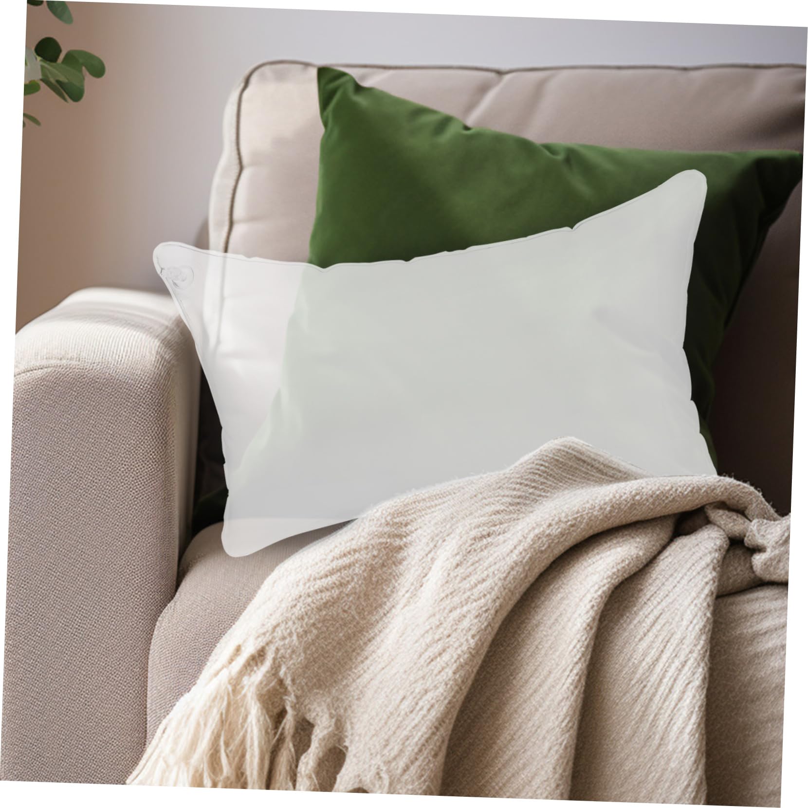 Zerodeko 4 Pièces Oreiller Long Gonflable Équipement De Camping Canapé Oreiller De Camping Coussin Gonflable Coussins Gonflables D'extérieur Coussin Transparent Coussin De Camping PVC