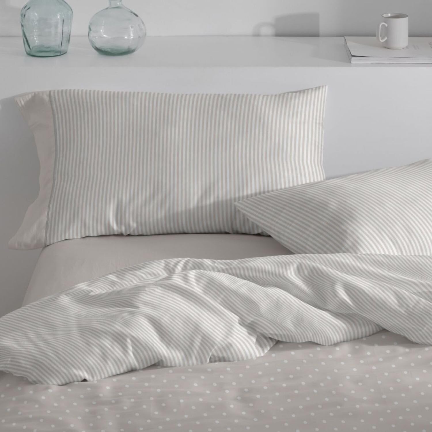 Burrito Blanco | Fundas nórdicas algodón | Cama de 150 a 160cm. (+Medidas Disponibles) | Diseño 640 | Color Greige (150-160x190/200cm.)