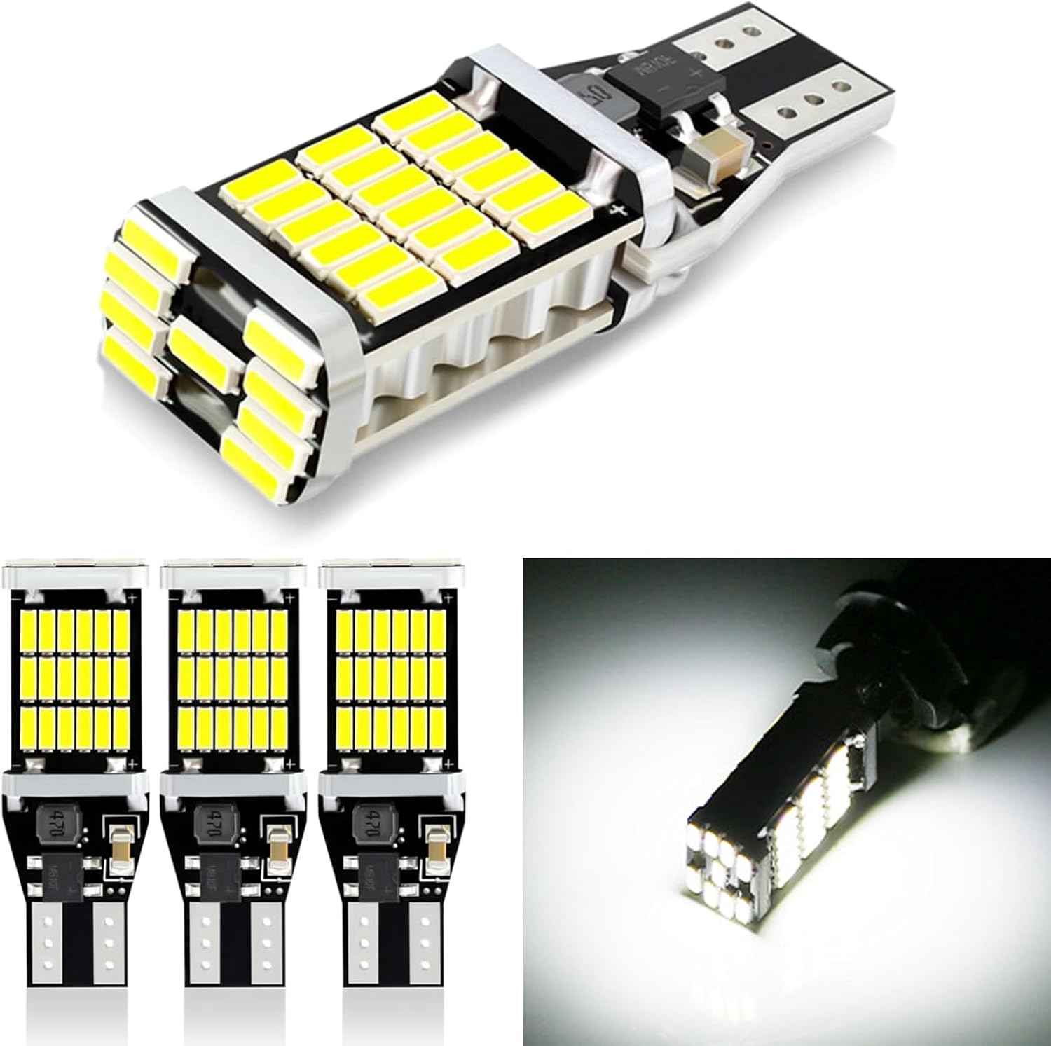 cerfioo 4 PCS LED Reverse Light Bulb, 360 Degree Lighting