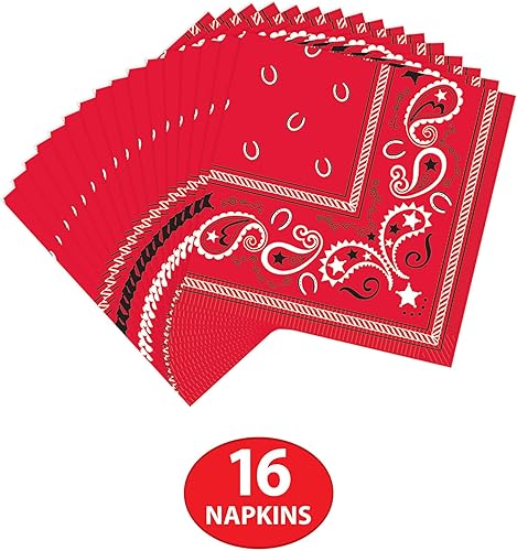Miniatura 3 de Cowboy Bandana Beverage Servilletas Paquete de 16