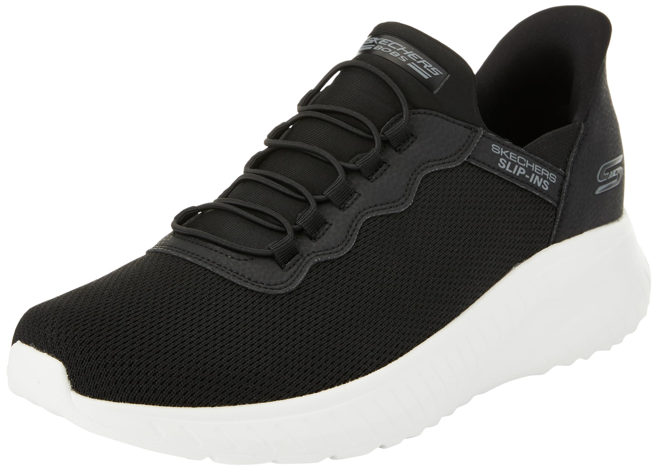 Skechers Bobs Squad ChaosSneaker Uomo, Bordo in Maglia Nera, 41 EU
