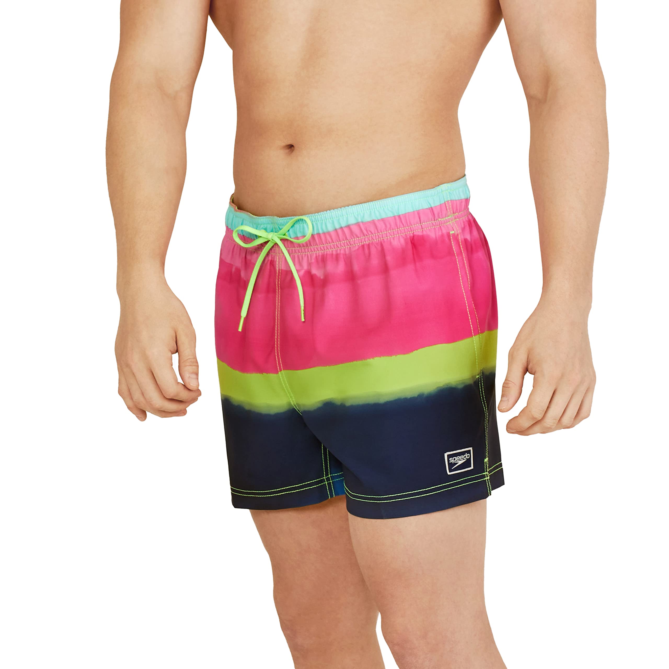 Speedo Redondo Corto A Rayas Bañadores Ajustados para Hombre