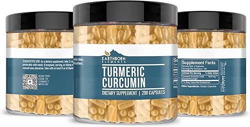 Miniatura 7 de Earthborn Elements Paquete de berberina, canela de Ceilán y curcumina de cúrcuma (200 cápsulas cada uno), pura y sin diluir, sin aditivos