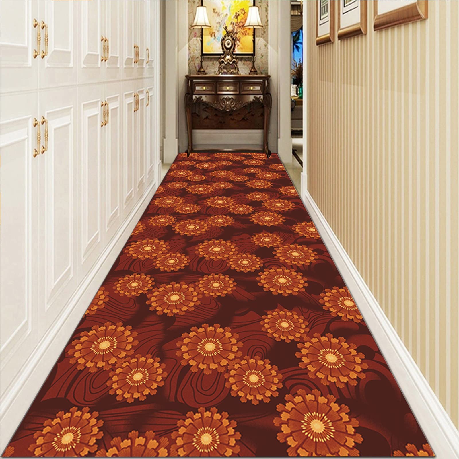 Hamankim Hallway Runner Rug Non-slip Red Carpet 1m 1.5m 2m 2.5m 3m 3.5m 4m 4.5m 5m 6m Extra Long Carpets, Kitchen Hall Stairs Narrow Area Rugs (Size : 60×300cm/2ft×9.8ft)