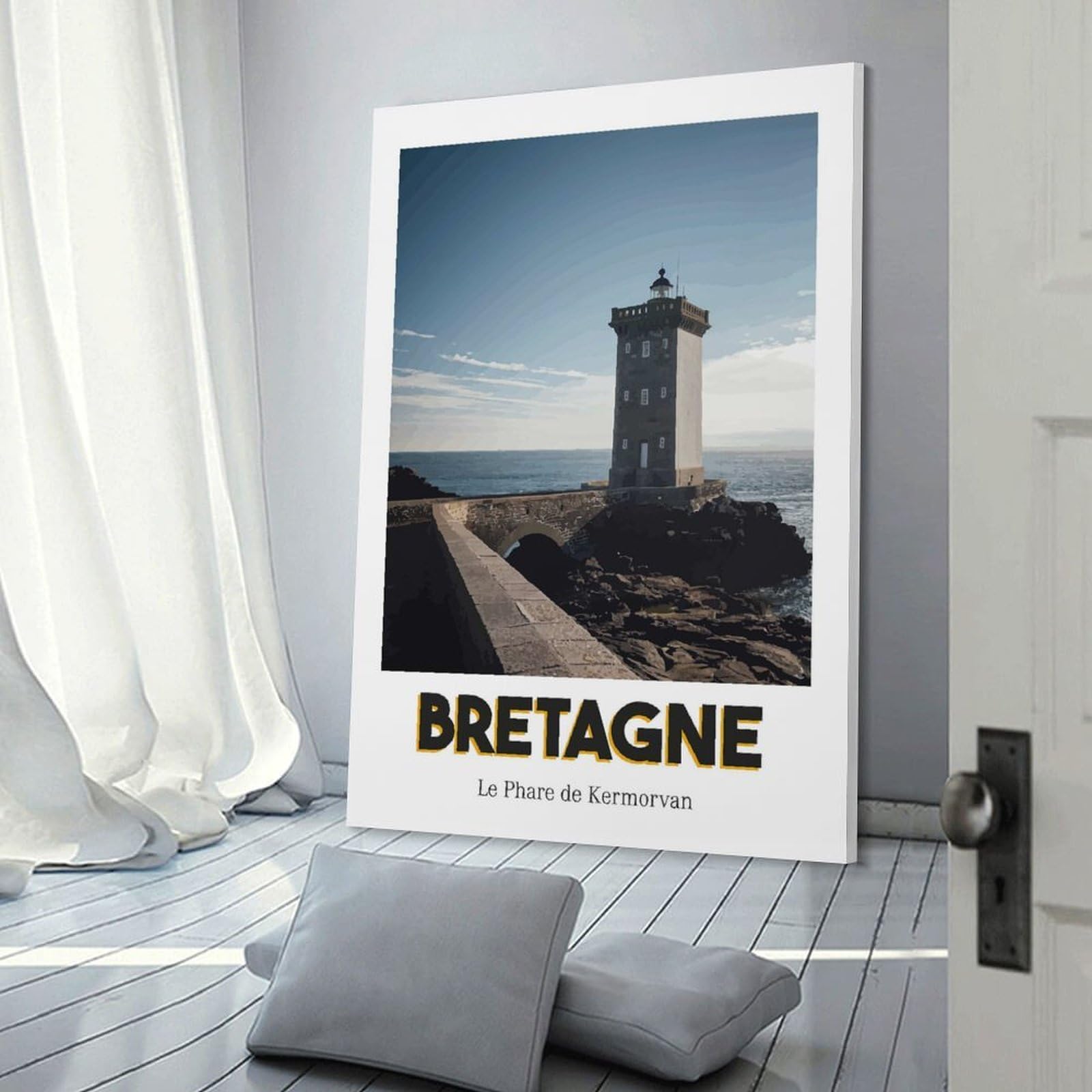 Junmoney Phare De Kermorvan Canvas Wall Decor, 24x36inch(60x90cm), for New Homes, Bedrooms Or Workspaces, Gift Idea for Housewarming And Birthdays
