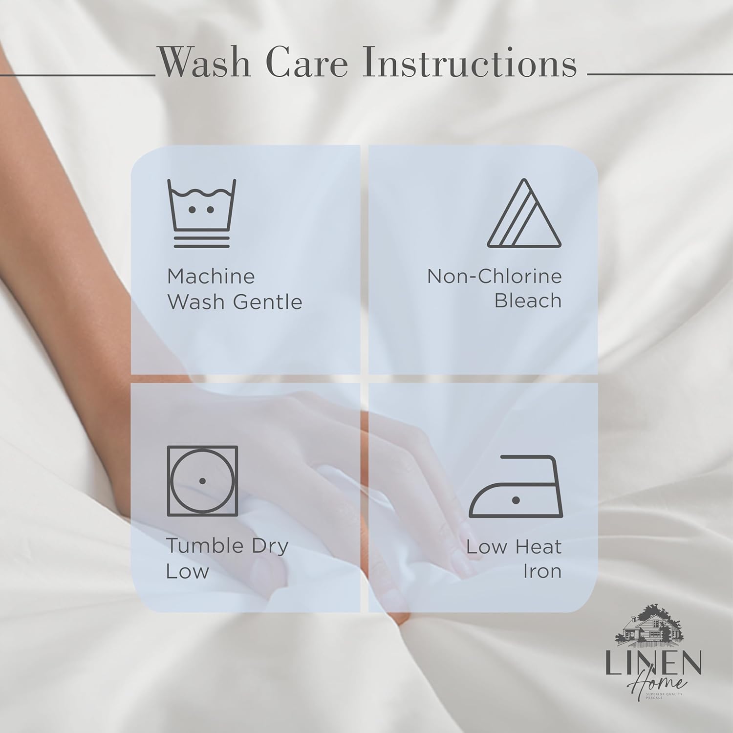 Linen Home 100% Cotton Percale Sheets Twin Size, Baby Blue, Deep Pocket, 3 Pieces Set - 1 Flat, 1 Deep Pocket Fitted Sheet and 1 Pillowcase, Crisp Cool and Strong Bed Linen - Image 5