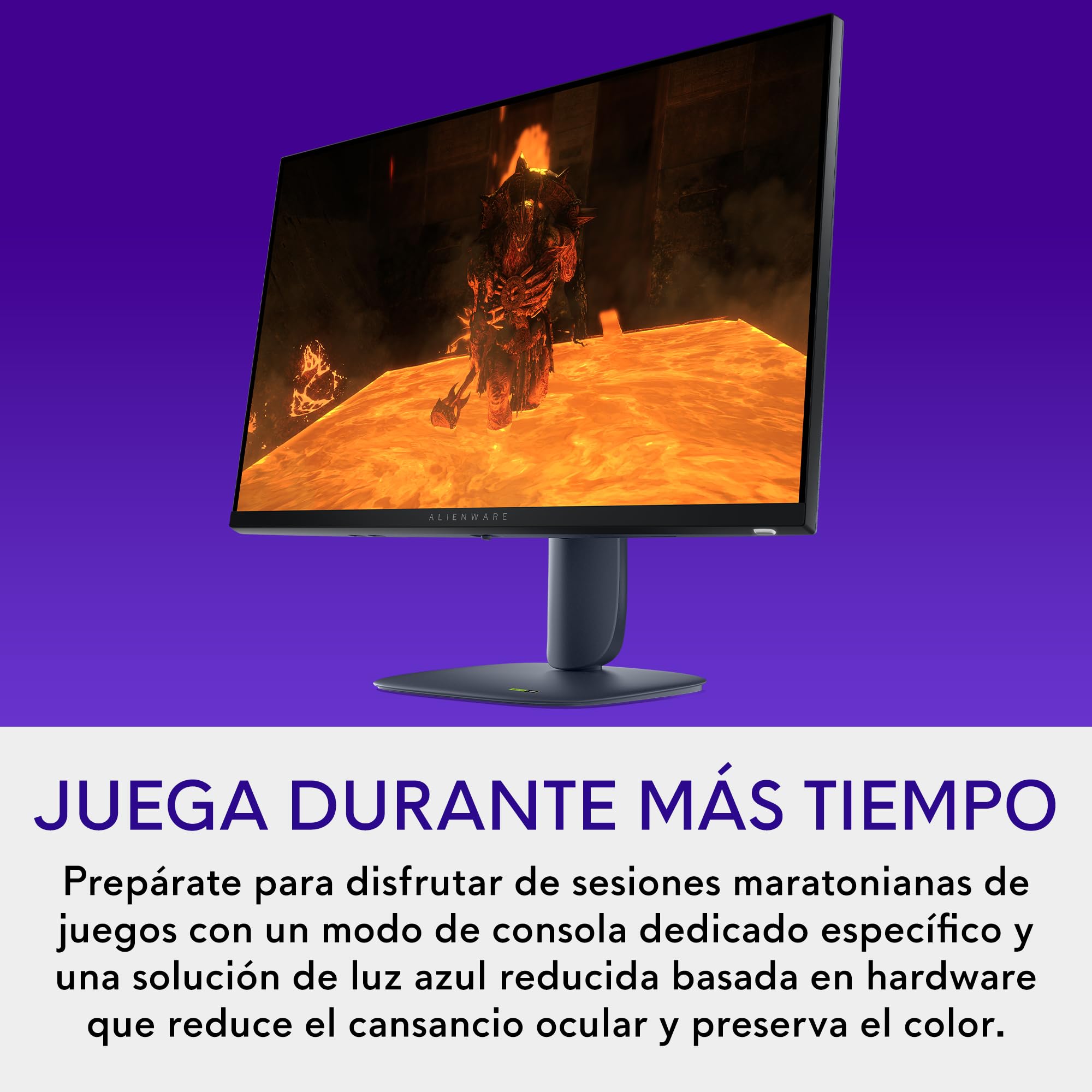 Alienware 27 Monitor Gaming - AW2725DM, QHD (2560x1440), 180Hz, Fast IPS, 1ms, NVIDIA G-Sync Compatible, AMD FreeSync, 95% DCI-P3, HDR400, DisplayPort, 2 HDMI, 3 USB, 3 Años de Garantía