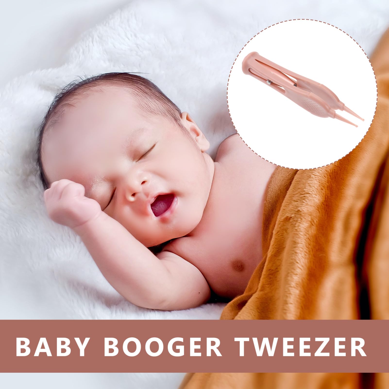 NOLITOY Pince à Épiler pour Bébé Éclairage Led, Acier Inoxydable et Silicone, Poignée Antidérapante, Nettoyage Nez, Oreilles, Nombril, Yeux, Usage Infantile, Pince de Nettoyage Rose