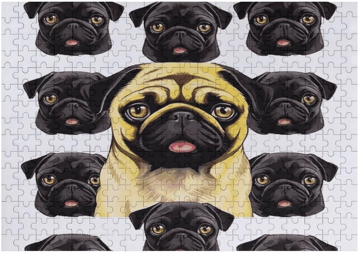 Yellow Pug 300 Pieces Wooden Puzzles for Adults 15 X 20.5in image 3