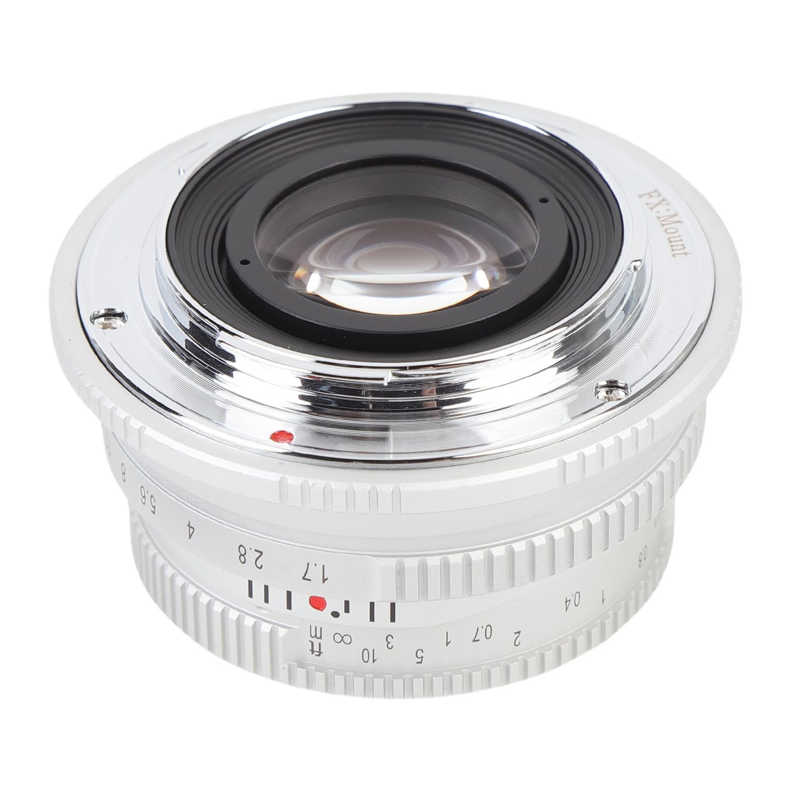 25mm F1.7 Prime Lens, Camera Manual Focusing Lens 25mm F1.7 FX Mount Manual Focusing for Fuji (Silver)