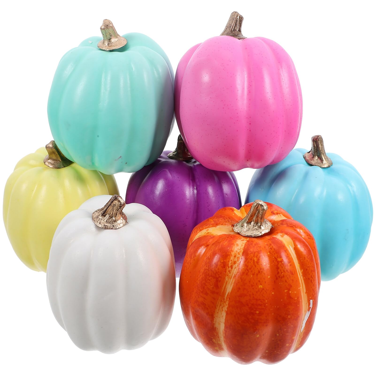 7pezzi Modelli Di Zucche Artificiali Per Decorazioni Di Halloween e Ringraziamento Per Centrotavola e Foto Creative Leggere e Resistenti Adatte Per Interni Ed Esterni
