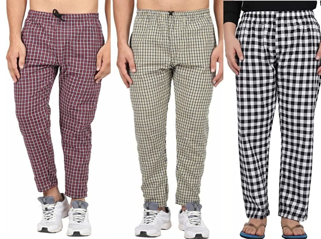 Men's Cotton Checkered Pajama Bottom-image-8
