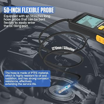 Engine Oil Tester Gasoline & Diesel Engine Oil Quality Tester Analyzer Detector High-precision Car Engine Oil Diagnostic Tool with 50inch Flexible Probe,Identifier&Sound Prompt,2.8in Backlight Display