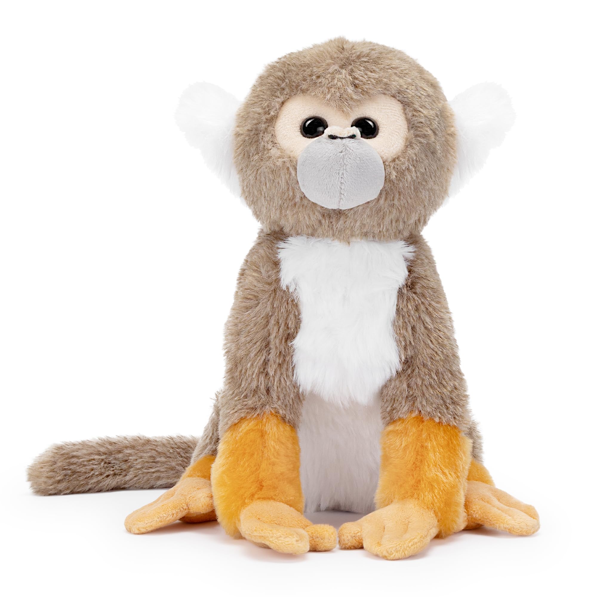 Zappi Co Plush Squirrel Monkey Toy (22cm Length) Stuffed Soft Cuddly Eco Friendly Animals Collection For New Born Child First Kid