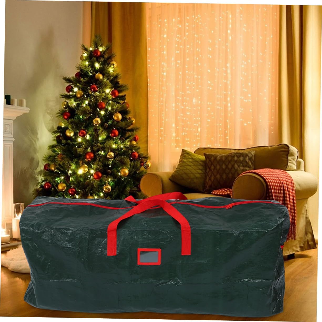 Water-resistant Christmas Tree Storage Bag with Smooth Zipper and Carry Handles Large Organizer for Holiday Tree Protection and Dust Prevention Multipurpose Xmas Storage for