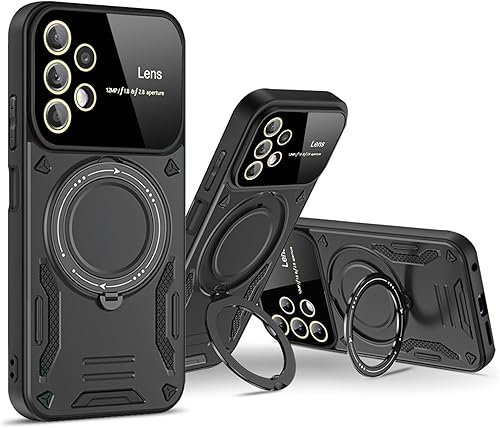 Miniatura 2 de Funda para Samsung Galaxy A13 4G con protector de lente de cámara, protección contra caídas de grado militar a prueba de golpes con función de atril