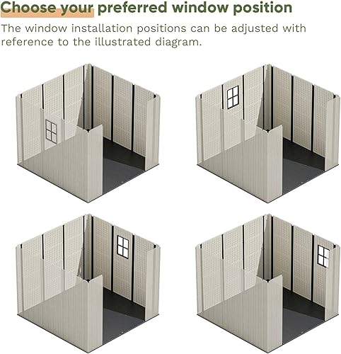 Vista 11 de Patiowell Cobertizo de almacenamiento de plástico para exteriores de 6 x 4 pies, cobertizo exterior de resina, perfecto para almacenar muebles