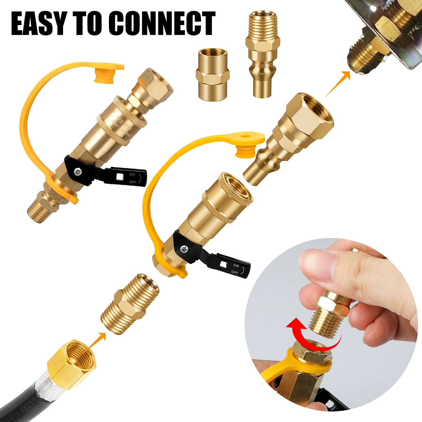 1/4 Propane Hose Adapter RV Quck-connect Fttngs BBQ