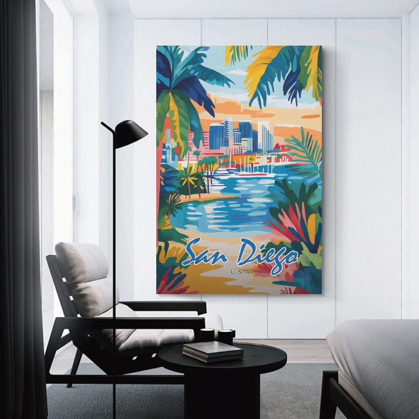 Junmoney Home Decor Wall Art San Diego Cityscape(2), 20x30inch(50x75cm), for Gallery Wall Decor And Room Displays, An Easy Match for Collected Prints