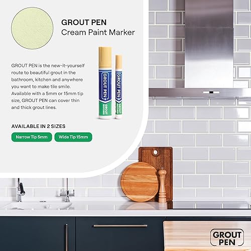 Miniatura 7 de Rotulador de lechada en crema para azulejos pintura de lechada impermeable, colorante de lechada de azulejos y sellador en lápiz - Punta estrecha de