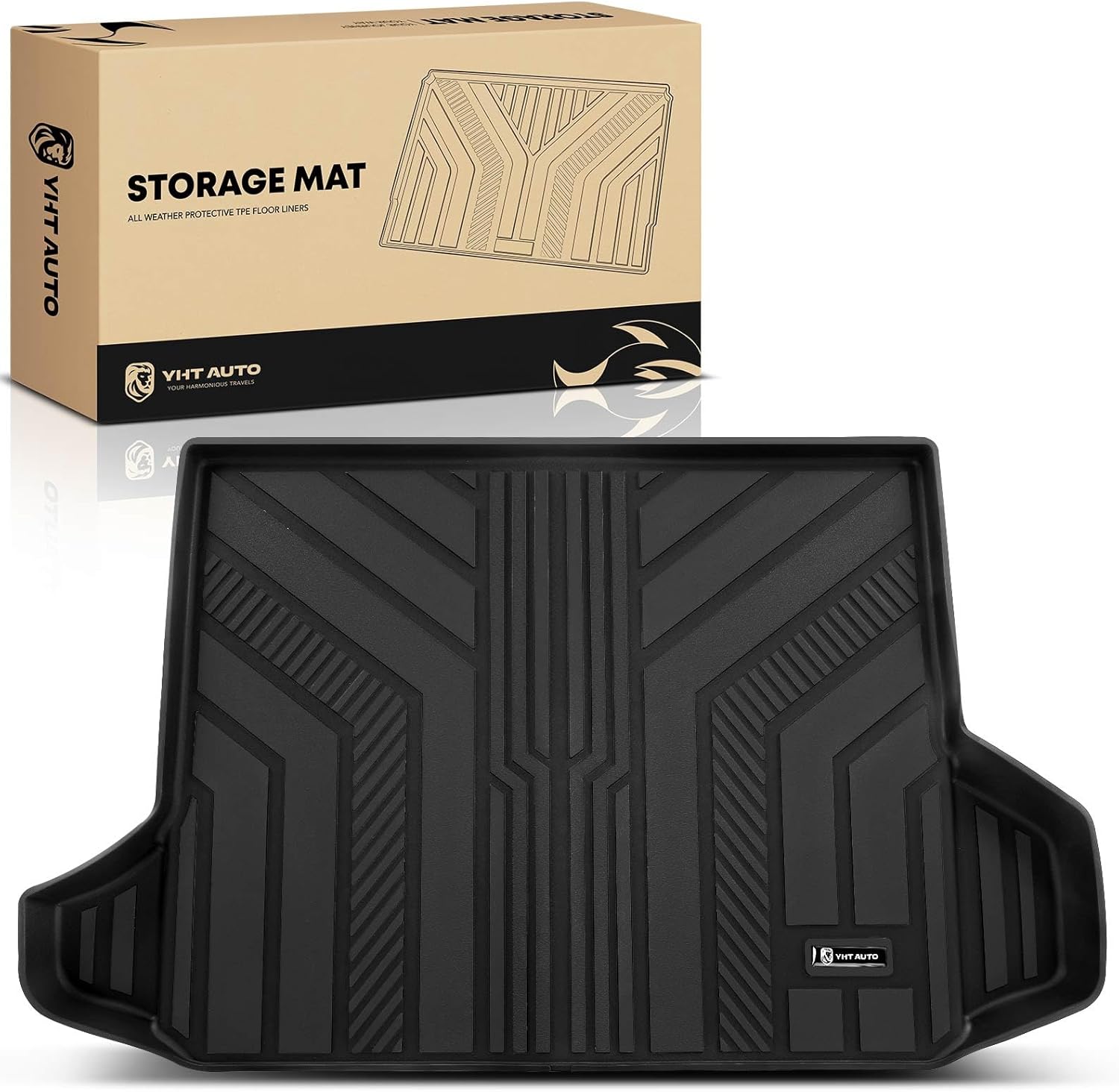 YHTAUTO Cargo Mat Compatible with Chevrolet Equinox & GMC Terrain 2018-2024, TPE Floor Liners All-Weather Protection Custom Fit, Cargo Mats