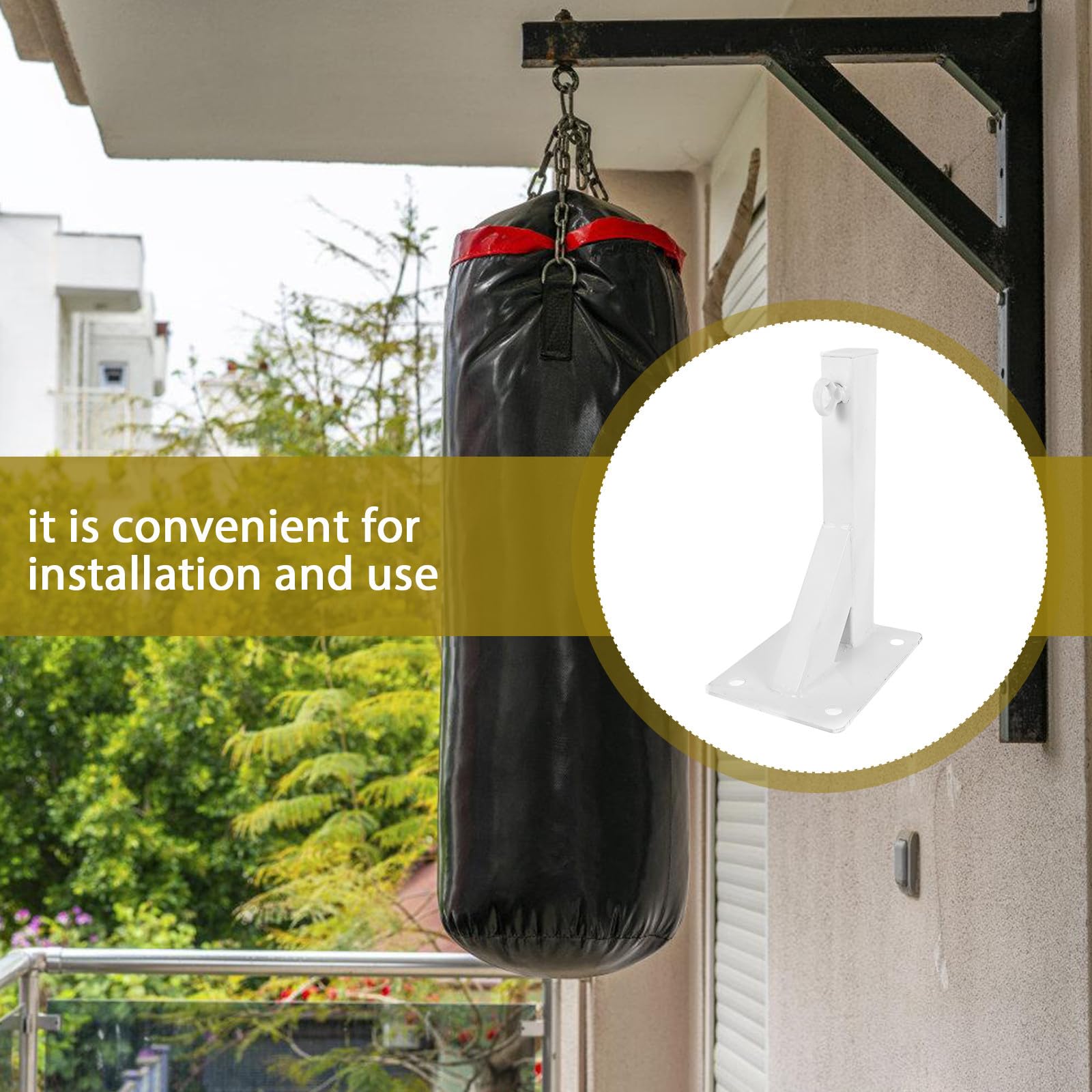 Toyvian Supporto in Metallo Bianco per Sacco da Boxe da Appendere, Gancio da Parete Multiuso Facile da Usare per Sacchi e Amache, Adatto a Soffitti e Pavimenti