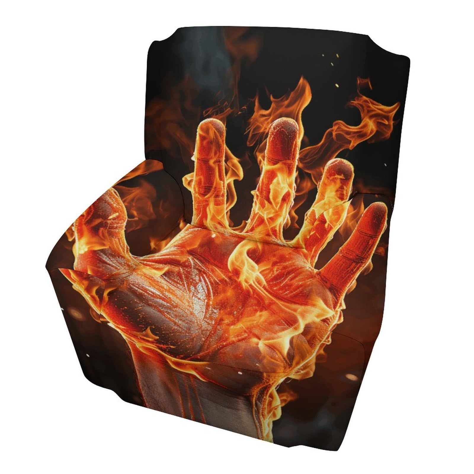 Fodpand Style Fire Flame Hand Sofa Cover Soft 1 Seater Sofa Slipcover For Pets Washable,Couch Cover With Elastic Straps Furniture Protector