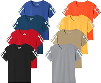 Kids Short-Sleeve T-Shirt Dry Fit Athletic Shirts for Boys & Girls 414-Year-Olds