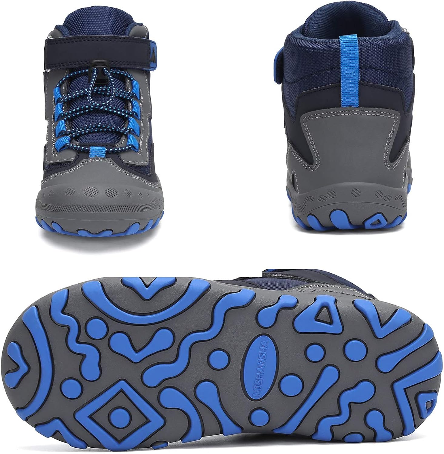  | Mishansha Outdoor Ankle Hiking Boots Boys Girls Trekking Walking Shoes with Hook and Loop | Hiking Boots