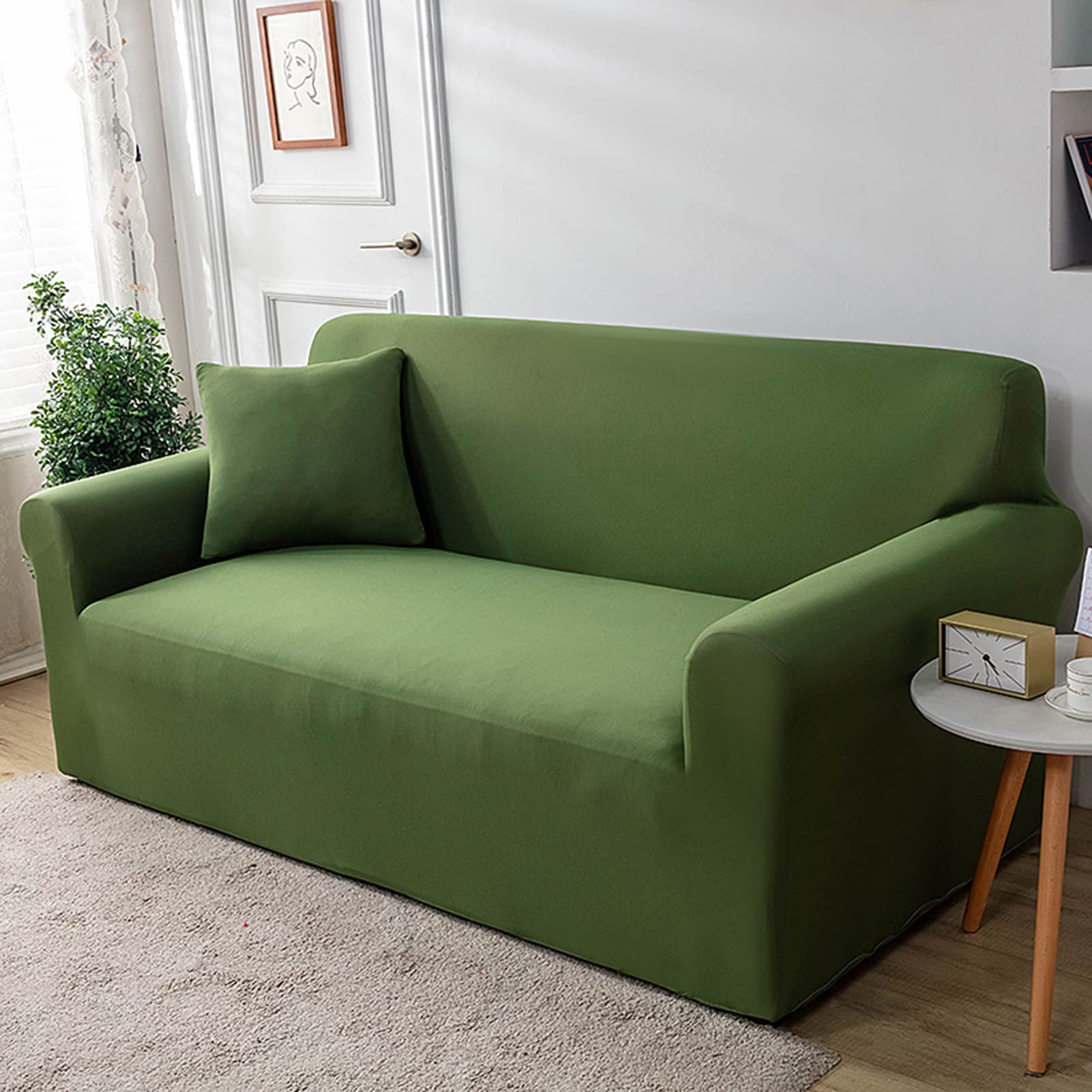 Housse de canapé extensible anti-plis | Tissu souple lavable 2 places