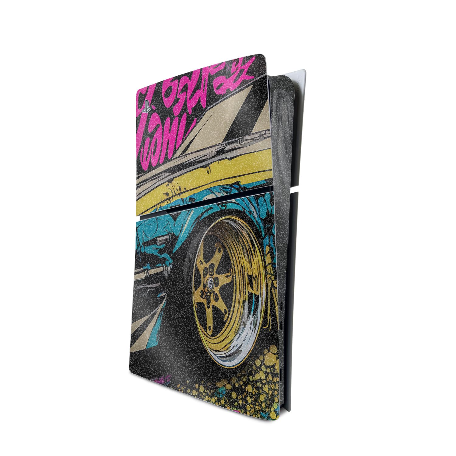 Glossy Glitter Gaming Skin Compatible with PlayStation 5 Slim Digital Edition Console Only - Camber - Premium 3M Vinyl Protective Wrap Decal Cover - Easy to Apply | Crafted in The USA by MightySkins