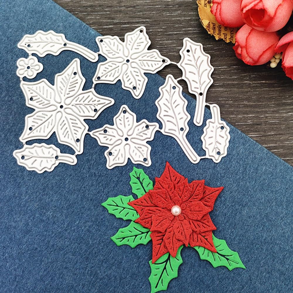 Maple Leaf Flower Metal Die Cuts,Christmas Wedding Leaves Flower Cutting Dies Cut Stencils for DIY Scrapbooking Decorative Embossing Paper Card Scrapbooking Card Making