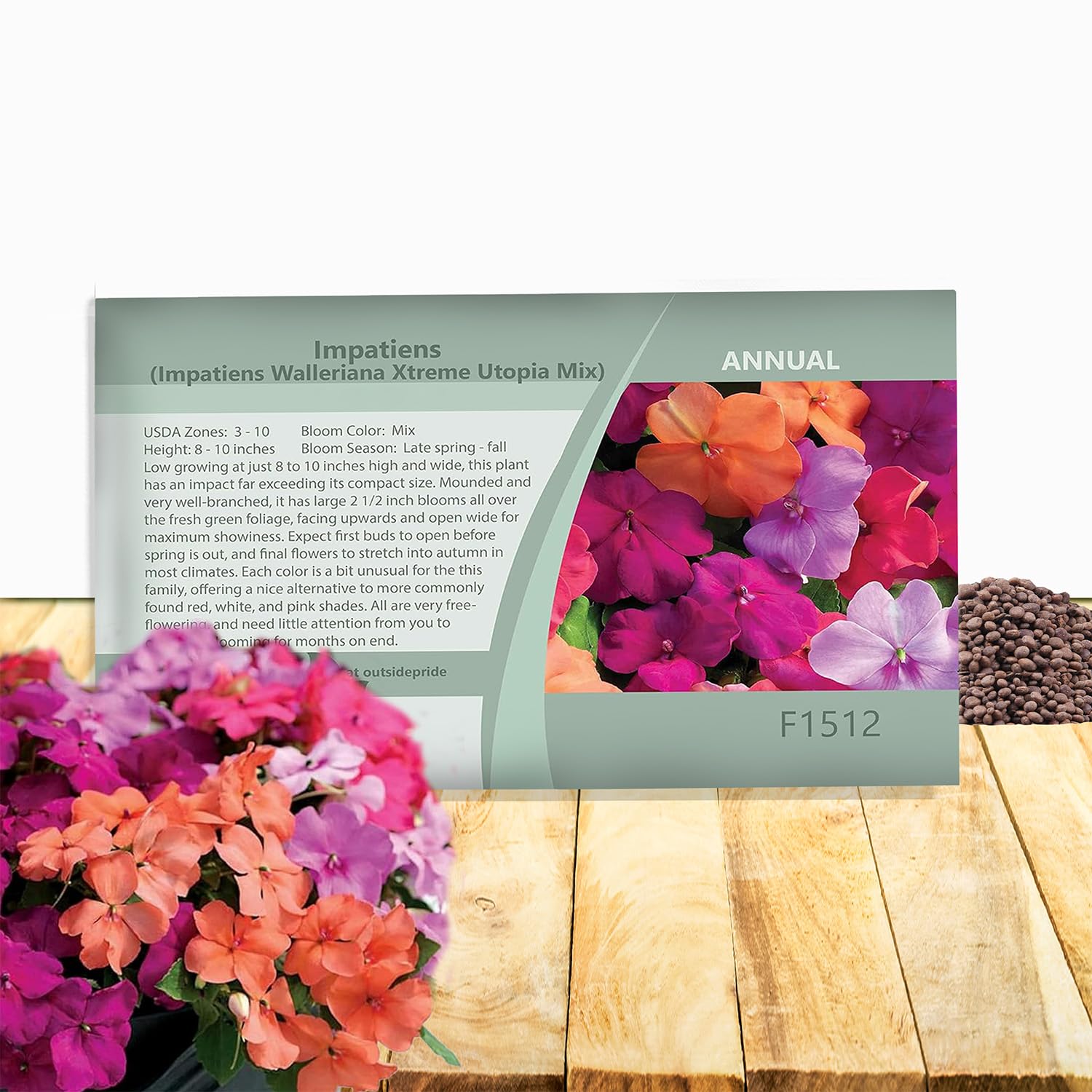 Outsidepride Xtreme Utopia Mix Impatiens Flower Seeds - 100 Pcs Annual, Compact & Pollinator Friendly, Impatiens Seeds for Planting w/Vibrant, Abundant Blooms for Shade Gardens & Container Displays