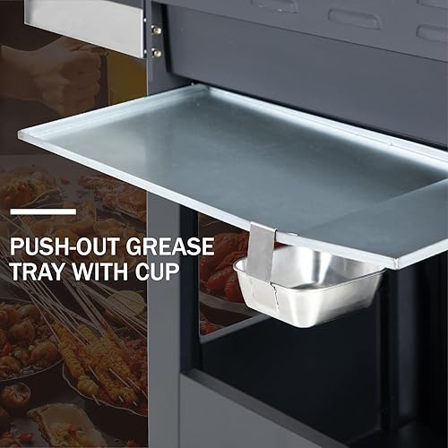 Miniatura 6 de Sophia & William Parrilla de barbacoa de gas de 4 quemadores con quemador lateral y rejillas de hierro fundido esmaltado de porcelana, parrillas de