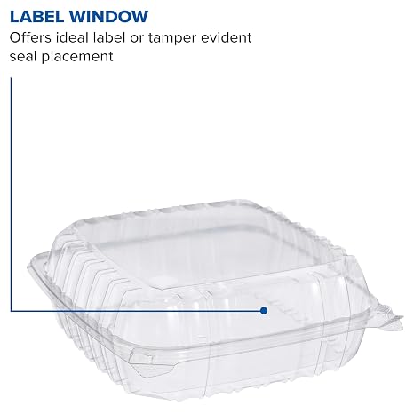 Dart C95PST1 OPS Lg Clear Hinged Container, 8.9 X 9.4 in (Case of 200)